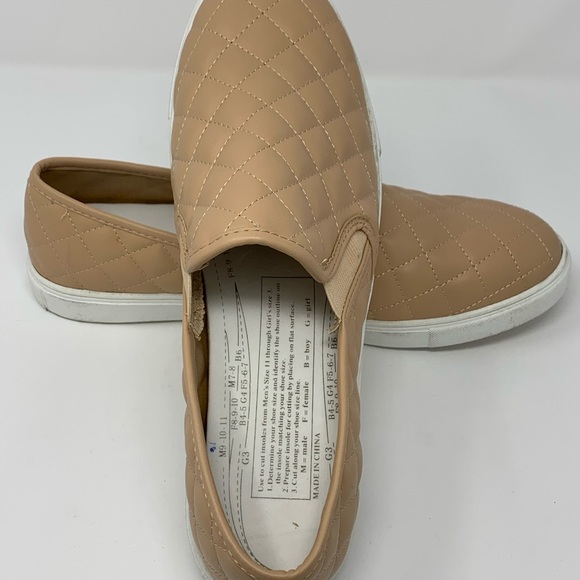 SOLD Brash Taupe Quilted Slip On Sneaker Shoes - Picture 3 of 10